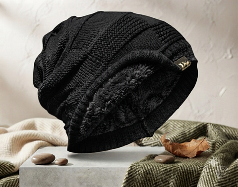 Men's Fleece-Lined Knit Slouchy Beanie Cap / winter cap / men women winter cap / women woolen cap
